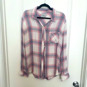 Rails Pink and Blue Plaid Button Down Shirt
